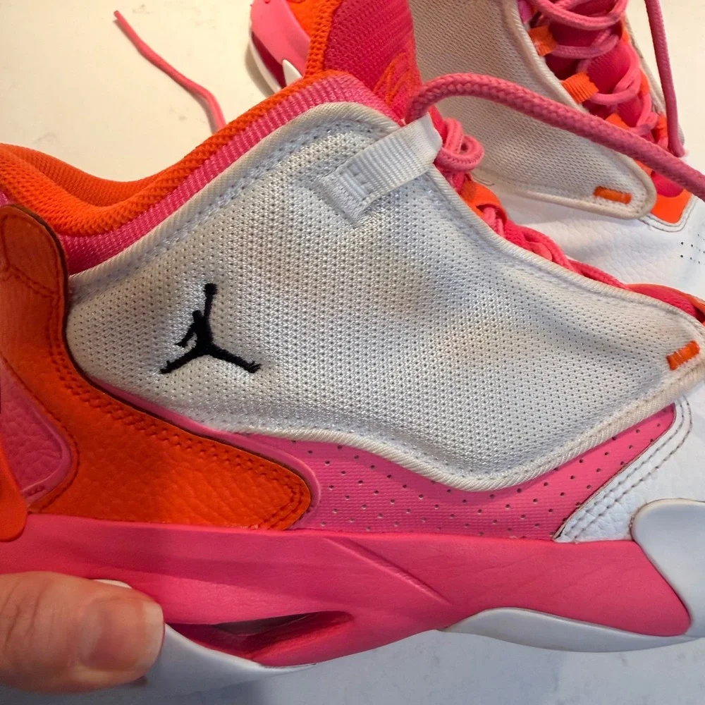 Nike Air Jordan Flight Club 91 GS Pink Orange White Size 7Y‎ DV0490-168 Hi-Top